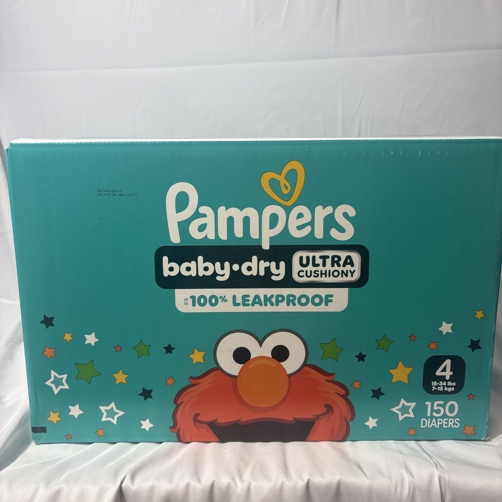 Diapers Pampers Baby Dry Size 4 150 Count Absorbent Disposable Infant overnight